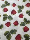 Beschichtete Baumwolle Creme mit Erdbeeren 0,5 m