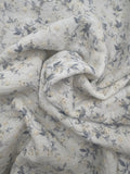 Musselin Lochstickerei mit Blumen Blau