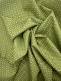 Baumwolle Olive Pünktchen weiß 0,5 m