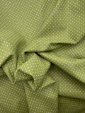 Baumwolle Olive Pünktchen weiß 0,5 m
