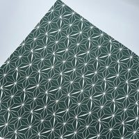 Beschichtete Baumwolle Petrol geometrisches Muster