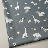 Baumwollstoff Elefant/ Zebra/ Giraffe 0,2m