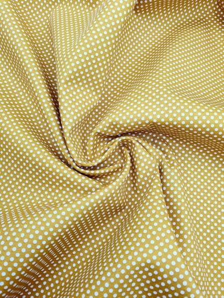 Baumwolle Gelb Pünktchen weiß 0,5 m