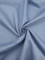 Baumwolle Jeansblau Pünktchen weiß 0,5 m