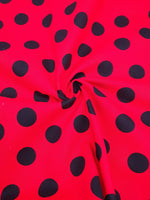 Baumwolle Rot Punkte schwarz 0,5 m