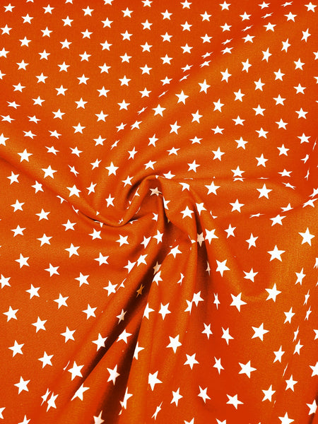 Baumwolle Terracotta Sterne weiß 0,5 m