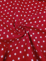 Baumwolle Rot Sterne weiß 0,5 m