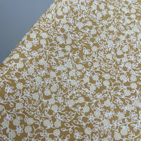 Baumwollpopeline Gelb mit weißen Streublumen 0,5m