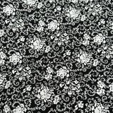 Baumwolle Schwarz/Weiß Blumenmuster 0,5 m